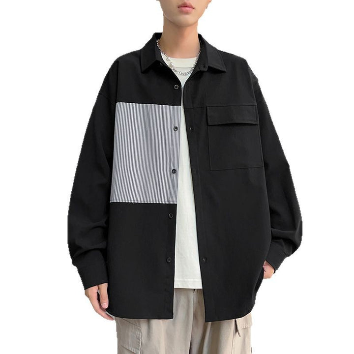 Herren lässige Baumwollhemdjacke mit strukturiertem Design Echoarchiv
