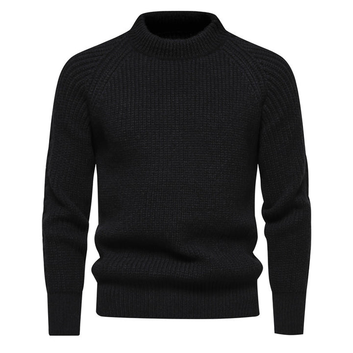 Herren Grobstruktur-Mockneck-Pullover mit verstärktem Rippenbund und Raglanärmeln Echo Archiv