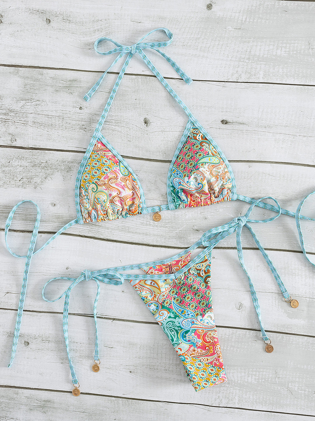Damen Triangel-Bikini mit verspieltem Muster Echo Archiv