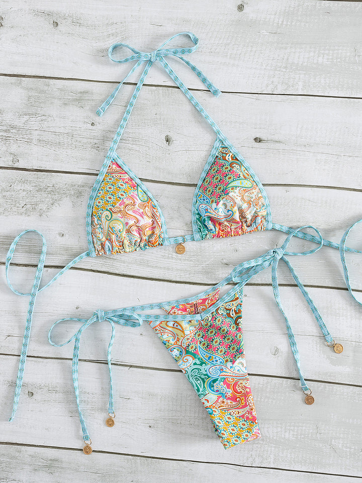 Damen Triangel-Bikini mit verspieltem Muster Echo Archiv