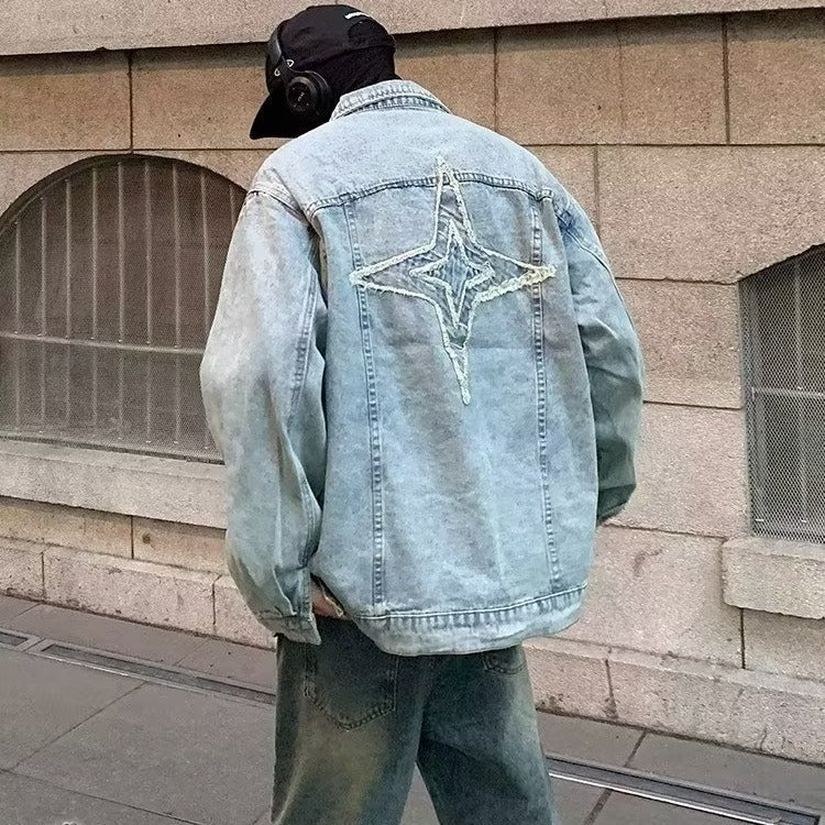 Herren lässige Denim-Überjacke mit kreativen Details Echoarchiv