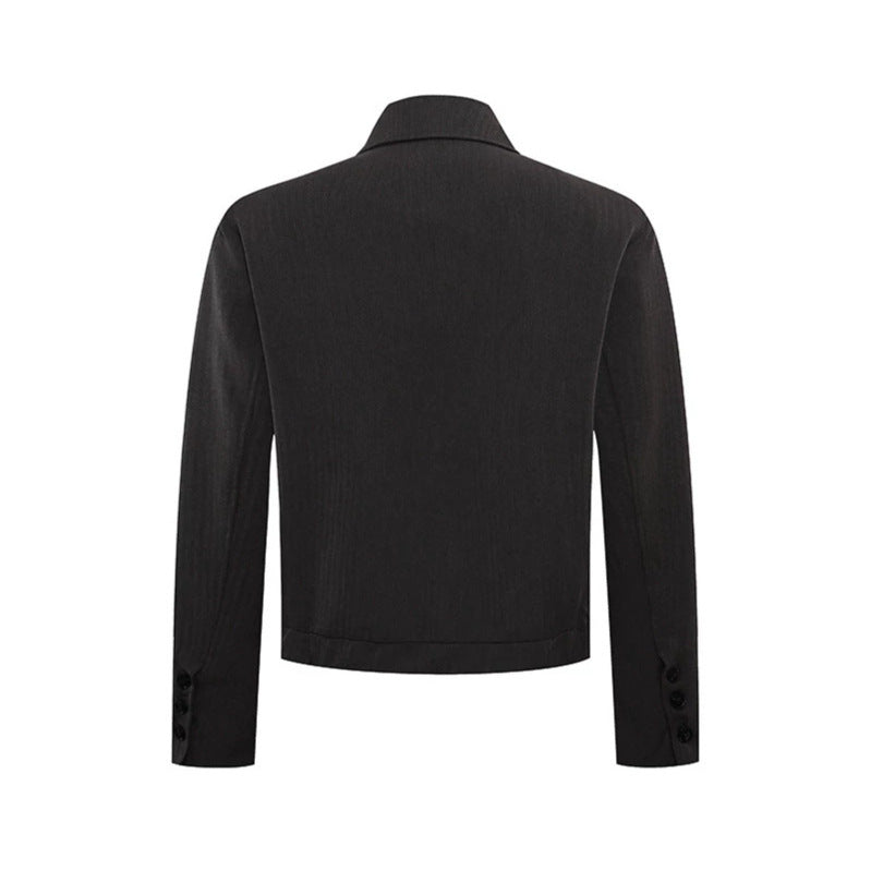 Herren kurzes asymmetrisches Twill-Blouson mit verdeckter Knopfleiste Echoarchiv