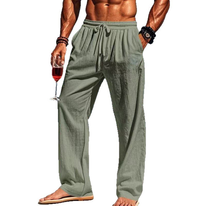 Herren Bequeme Leinenhose mit elastischem Bund Echoarchiv