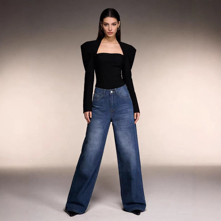 Damen Weit geschnittene High-Waist Jeans mit raffinierter Taillierung Echo Archiv