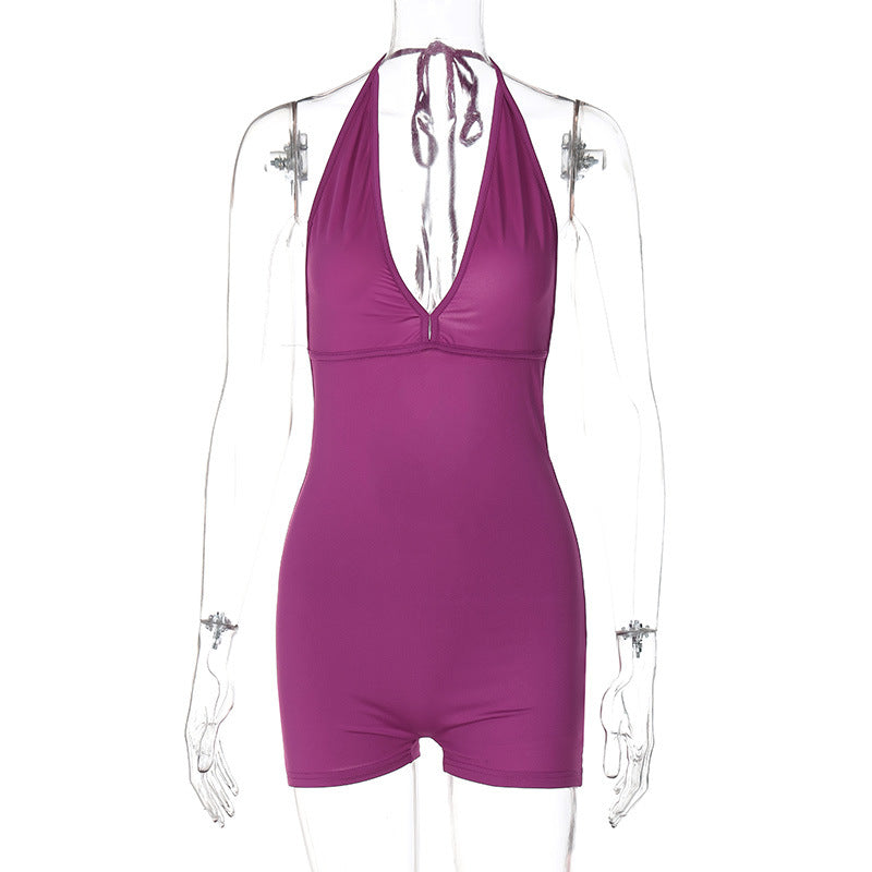Damen eleganter Badeanzug mit tiefem V-Ausschnitt und abnehmbaren Trägern Echo Archiv