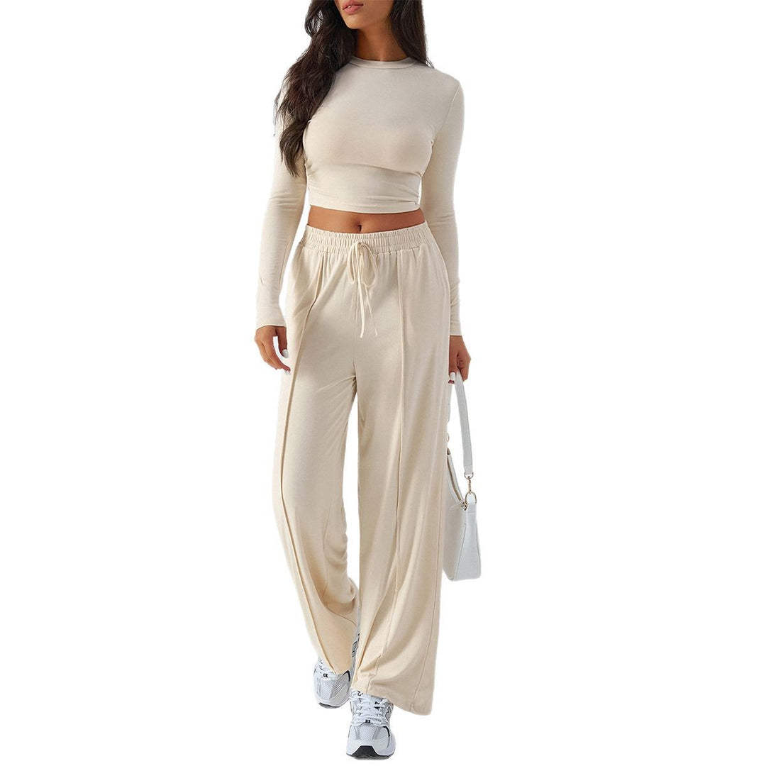 Damen weite Loungehose mit elastischem Kordelbund und fließender Jersey‑Qualität – Avélisse