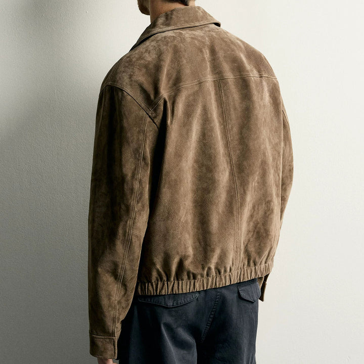 Herren Kurzblouson aus veloursiertem Wildleder mit Hemdkragen Echo Archiv