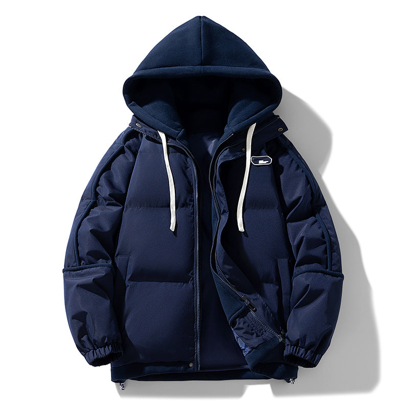 Damen Kurz geschnittene Steppjacke mit kontrastierender Fleece‑Kapuze und Kordelzug Echo Archiv