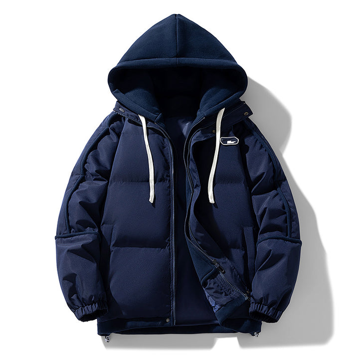 Damen Kurz geschnittene Steppjacke mit kontrastierender Fleece‑Kapuze und Kordelzug Echo Archiv