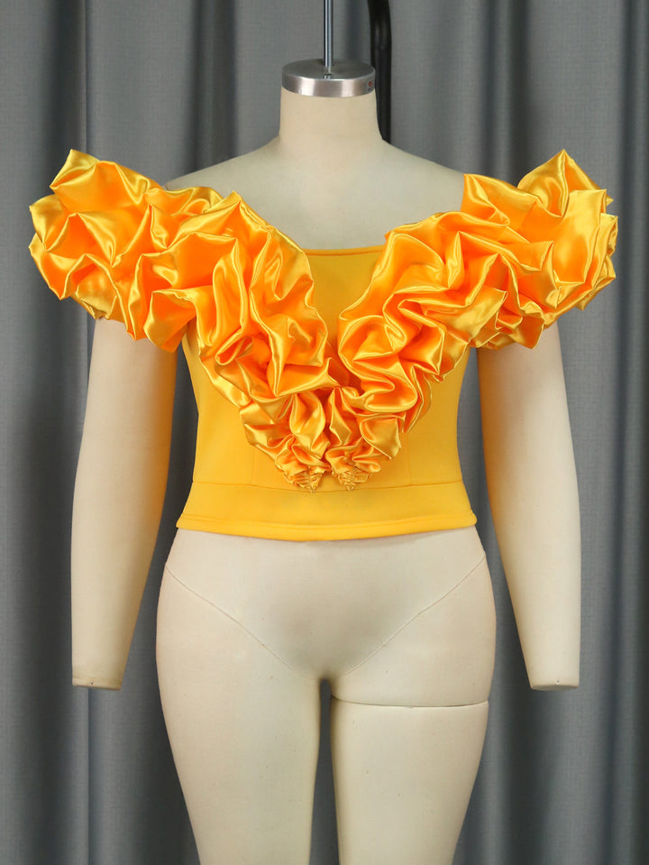 Damen Chice Bluse mit voluminösen Rüschendetails Echo Archiv