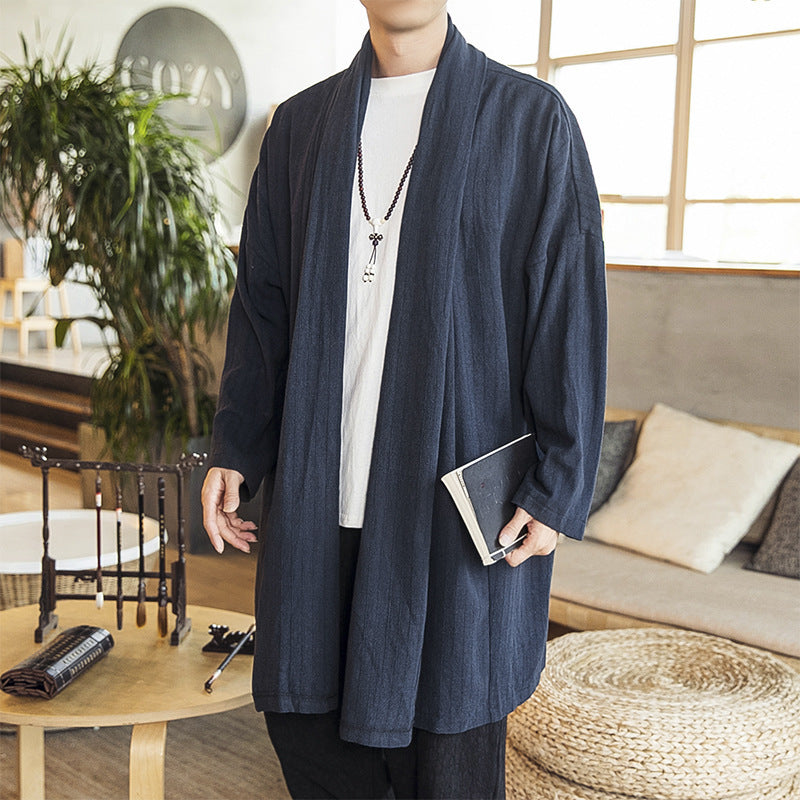 Herren lässige Kimono-Jacke mit elegantem Schnitt und weichem Gewebe Echoarchiv