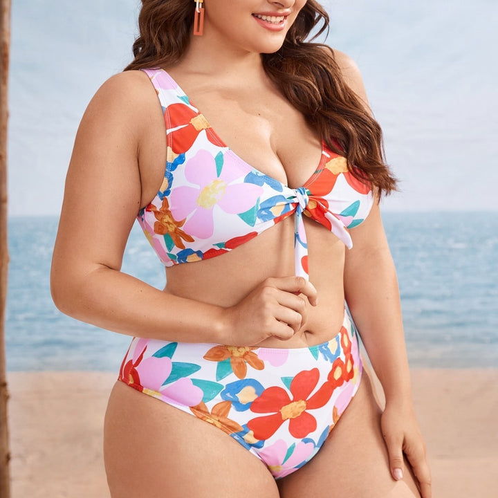 Damen Bikini-Set mit floralem Design und verstellbarem Knoten Echo Archiv