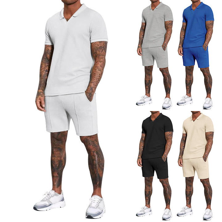 Herren Sportliches Polohemd mit strukturierter Textur Echoarchiv