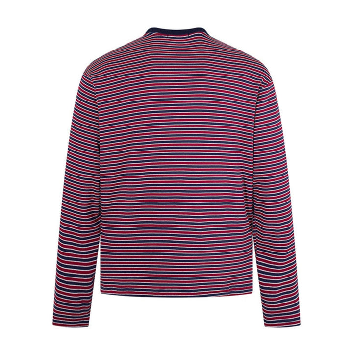 Herren Gestreiftes Langarmshirt aus Baumwollmischung mit Rundhalsausschnitt und Relaxed-Fit Echoarchiv