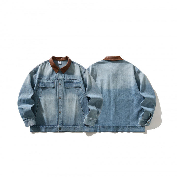 Herren Jeansblouson im Worker-Look mit Kontrastkragen Echo Archiv