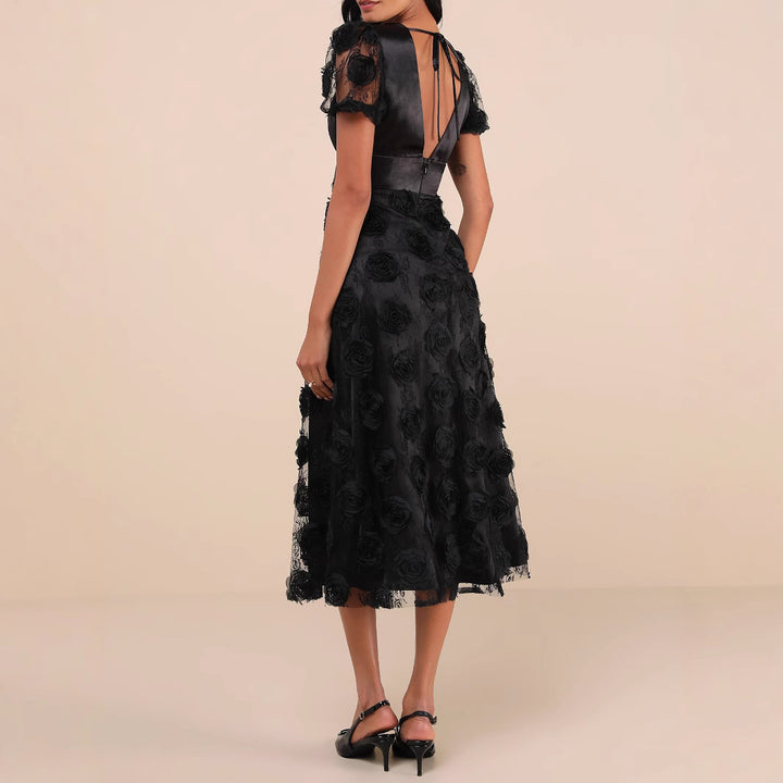 Damen Elegantes Maxikleid mit floralem Spitzenbesatz Echo Archiv