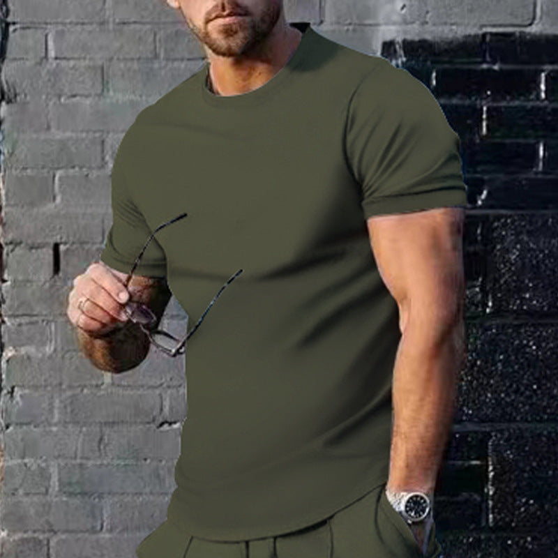 Herren Basic Rundhals-T-Shirt aus atmungsaktiver Baumwolle Echoarchiv