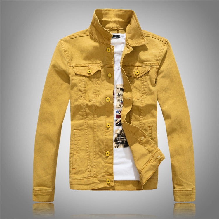 Herren stylische Denimjacke mit modernem Stehkragen und praktischen Taschen Echoarchiv
