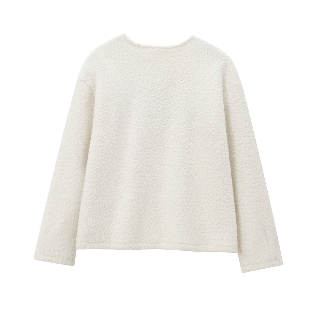 Damen nan kuscheliger Bouclé-Pullover mit Rundhalsausschnitt und entspannter Oversize-Silhouette Echo Archiv
