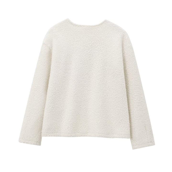 Damen nan kuscheliger Bouclé-Pullover mit Rundhalsausschnitt und entspannter Oversize-Silhouette Echo Archiv