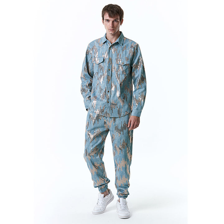Herren Designer-Jogginganzug mit glitzerndem Muster Echoarchiv