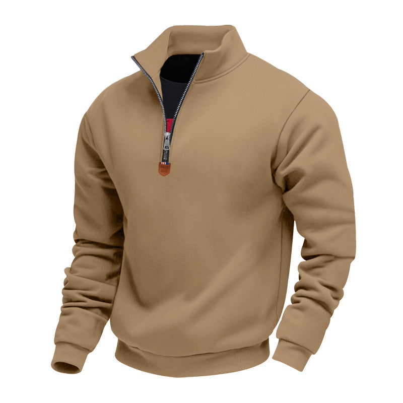 Herren nan Premium-Halbzip-Sweatshirt mit hohem Stehkragen, robustem Reißverschluss und geripptem Saum Echo Archiv