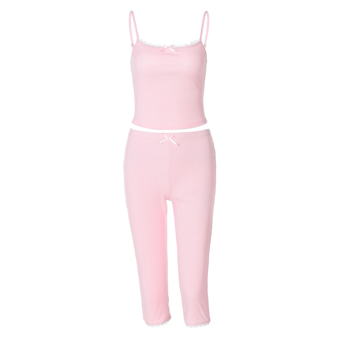 Damen Sportliches Crop-Top und Capri-Hose Set Echo Archiv