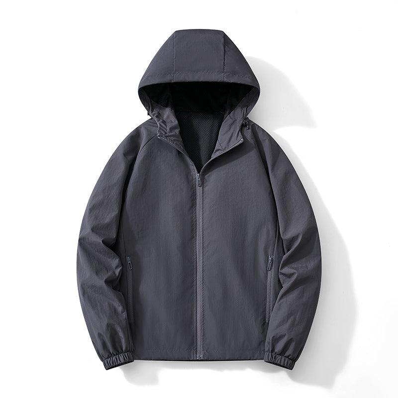 Herren Ultraleichter Kapuzen-Windbreaker mit atmungsaktivem Mesh‑Futter und verdecktem Reißverschluss Echo Archiv
