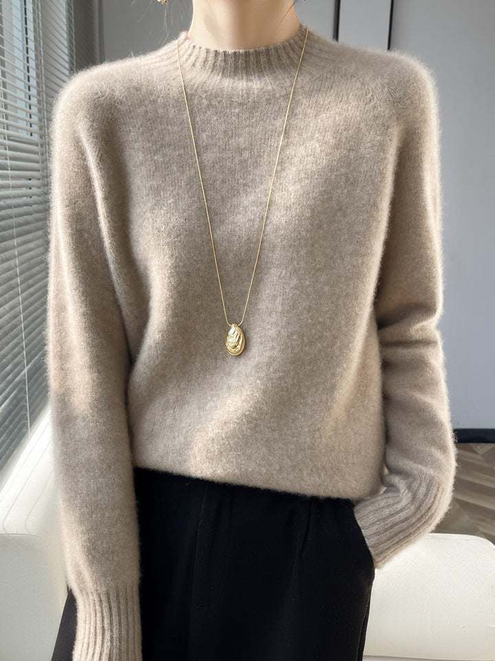 Damen Kurz-Mockneck-Pullover aus flauschigem Mohair-Mix mit kastiger Silhouette Echoarchiv
