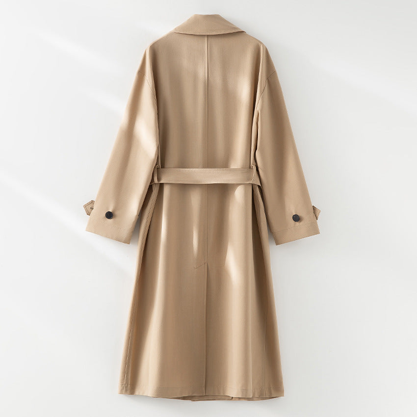 Herren Langer Doppelreihiger Trenchcoat mit Oversize-Schnitt und Reverskragen Echoarchiv