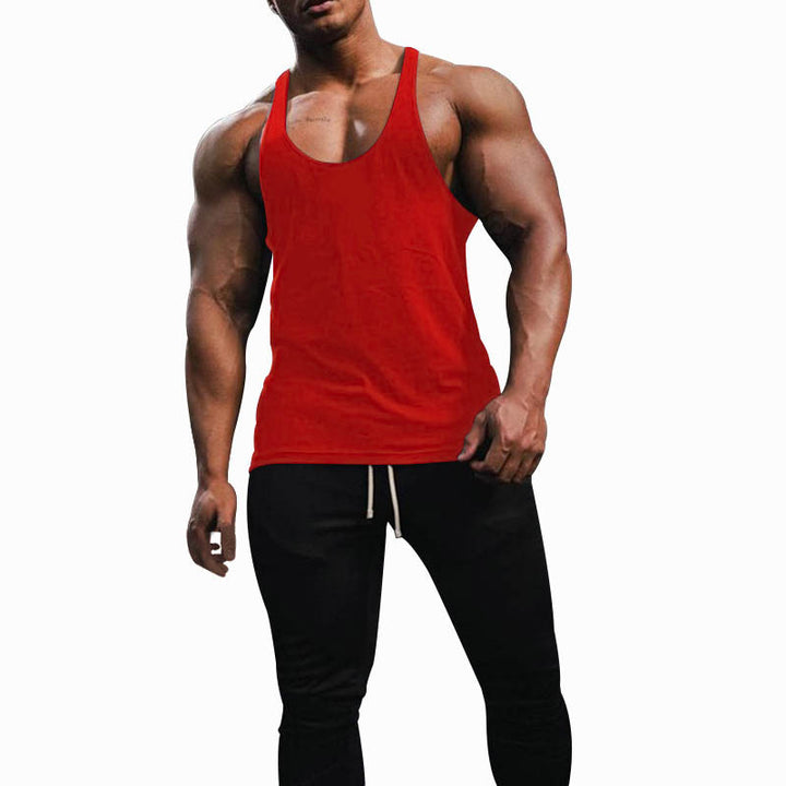 Herren nan athletisches Tanktop mit tiefem Armausschnitt und schmalen Trägern am Rücken aus Baumwollstretch Echo Archiv