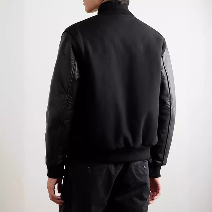 Herren stilvolle Bomberjacke mit innenliegender Sicherheitsnaht und eleganter Lederverarbeitung Echoarchiv
