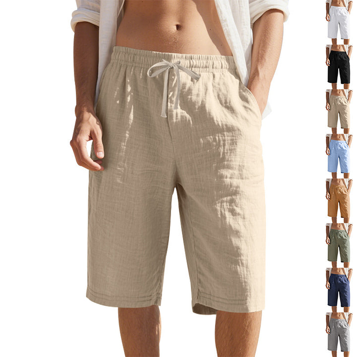 Herren lässige Strandshorts aus atmungsaktivem Leinen im entspannten Schnitt Echoarchiv