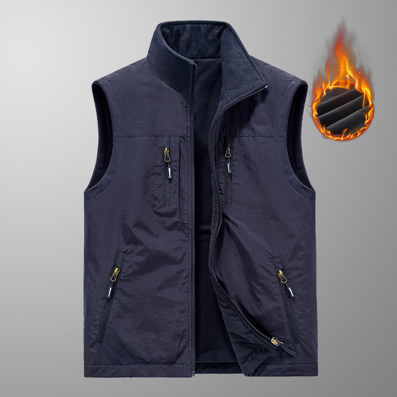Herren Thermo-Outdoorweste mit Fleece-Innenfutter, windabweisender Shell und Mehrfach-Reißverschlusstaschen Echo Archiv