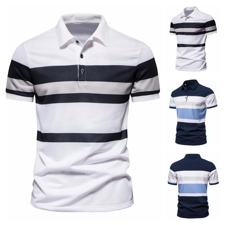 Herren Poloshirt mit klassischen Streifen und atmungsaktiver Baumwolle Echoarchiv
