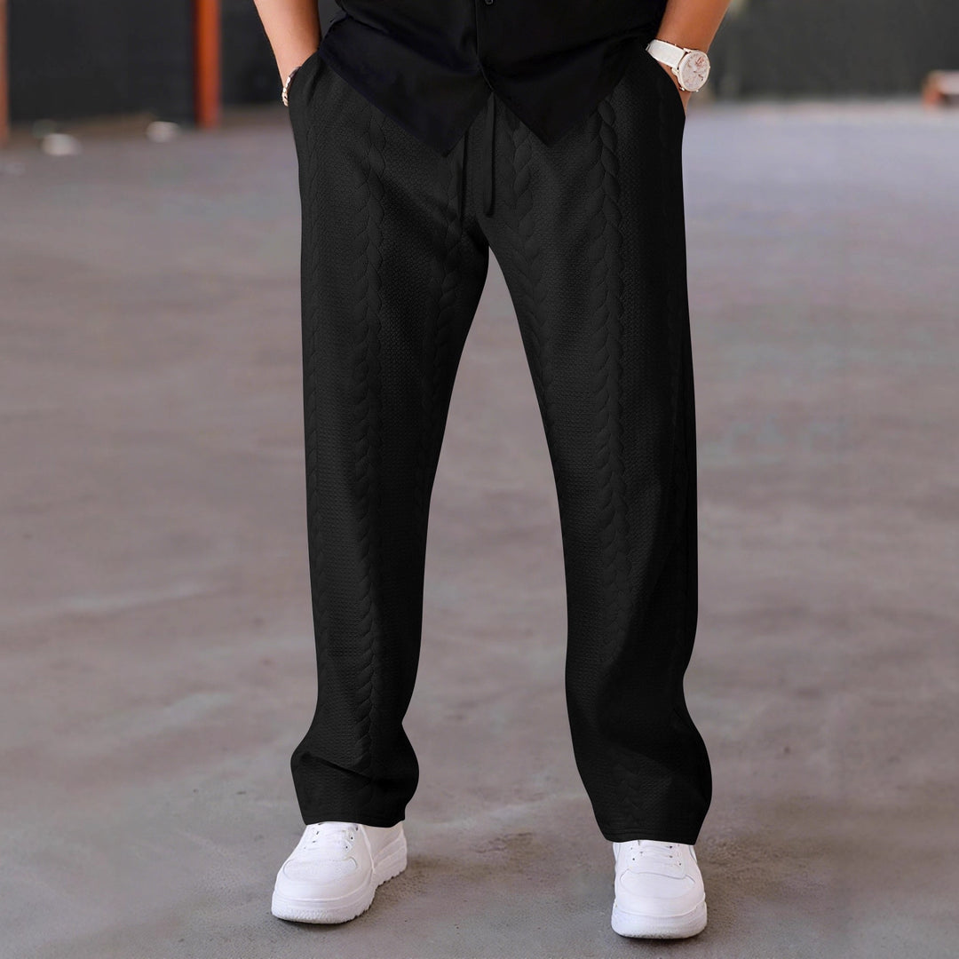 Herren Freizeitliche Stretch-Hose mit Kordelzug und strukturiertem Design Echoarchiv