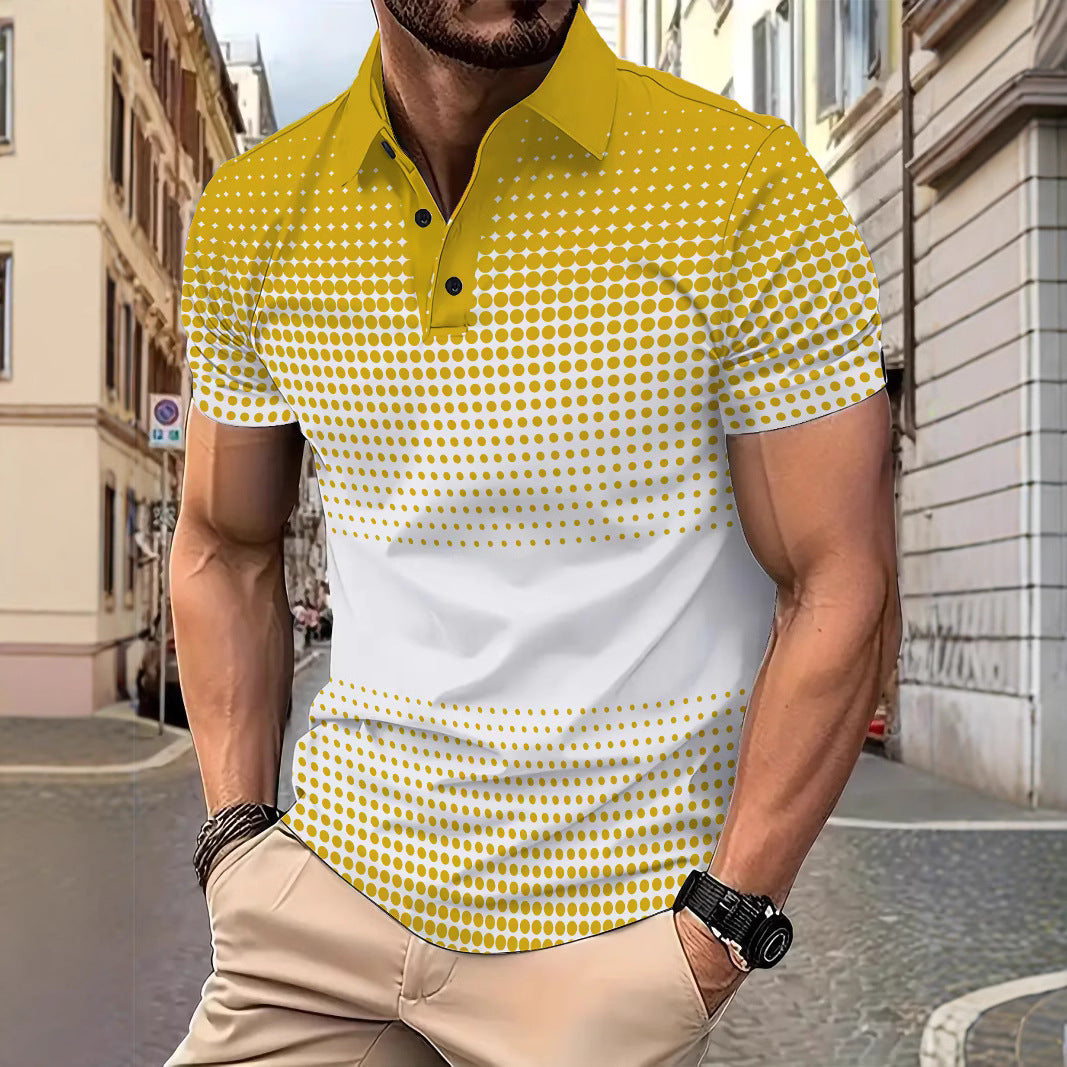 Herren Poloshirt mit modernem Punkte-Druckdesign Echoarchiv