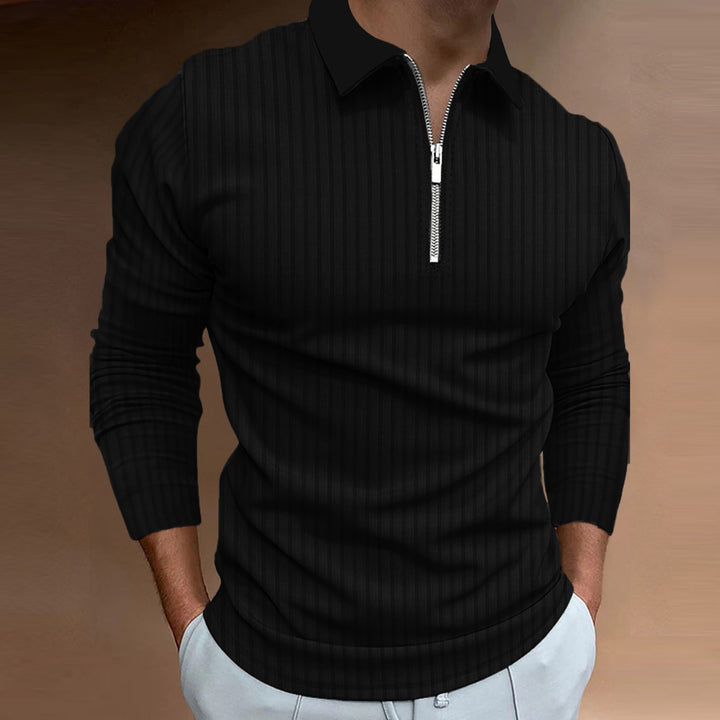 Herren Poloshirt mit elegantem Reißverschluss und strukturiertem Design Echoarchiv