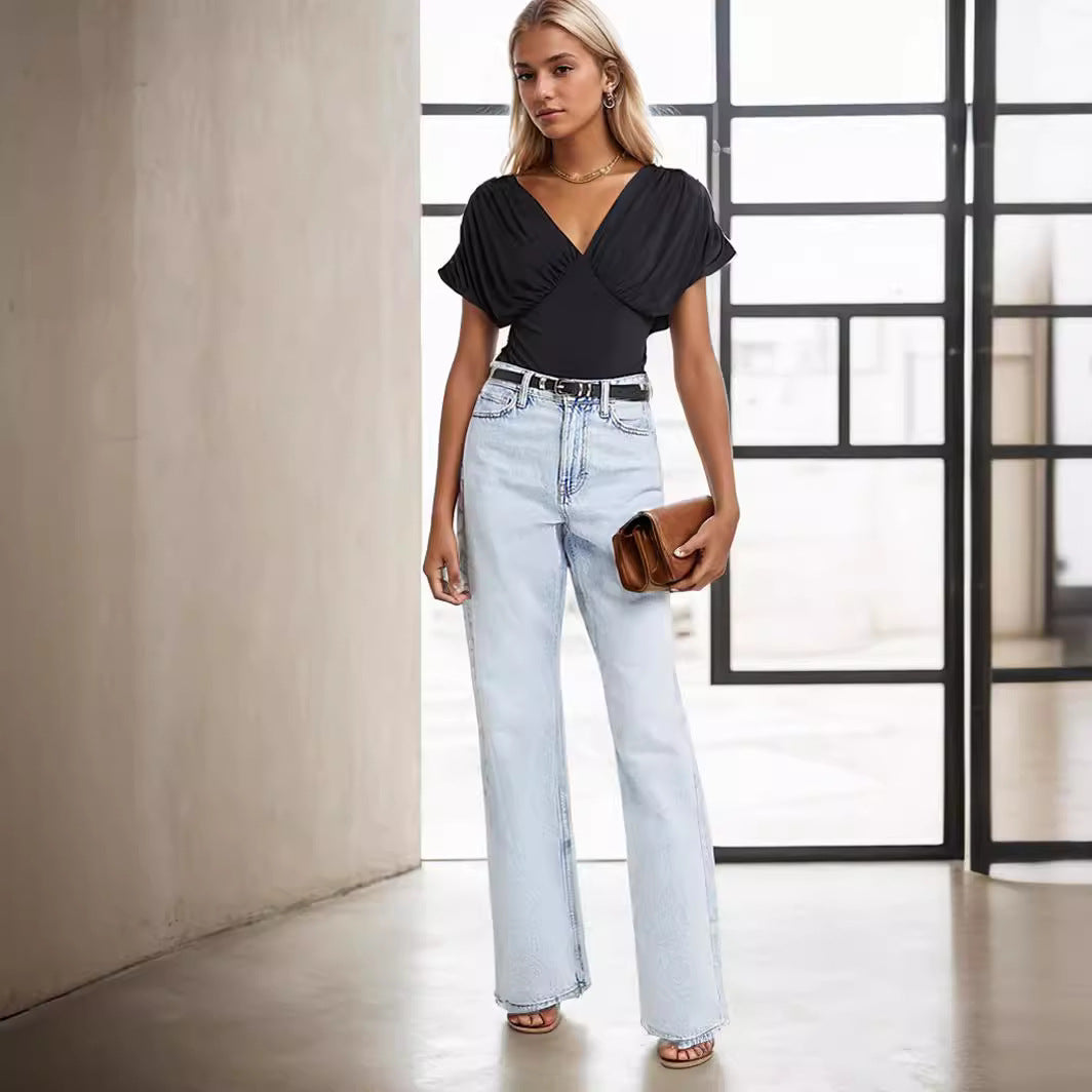 Damen Elegantes Bodysuit mit voluminösen Ärmeln Echo Archiv