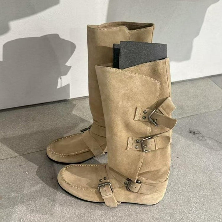 Damen Modische Stiefel mit verstellbaren Schnallen – Lioré
