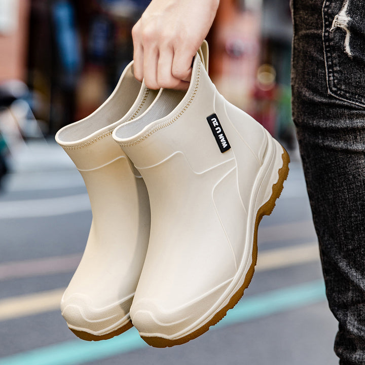 Herren Schlupf-Ankle-Gummistiefel mit stoßdämpfender Leichtsohle und griffiger Profilsohle Echoarhiv