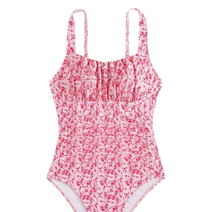Damen Einteiliger Badeanzug mit floralem Rüschendesign Echo Archiv