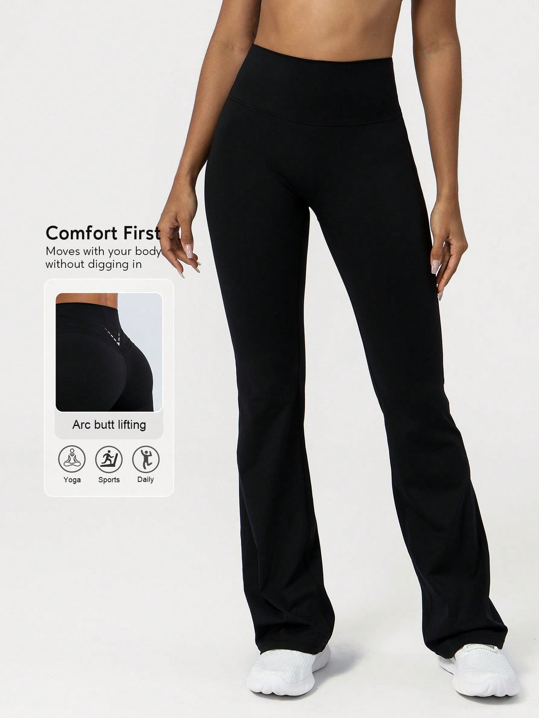 Damen Hoch sitzende Yoga-Hosen mit Ellbogen-Design und Figur formender Passform Echo Archiv