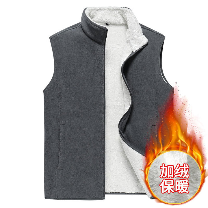 Herren Ärmellose Microfleece‑Weste mit Stehkragen und verdecktem Zweiwege-Reißverschluss Echoarchiv