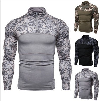 Herren Funktionales Langarmshirt im sportlichen Design mit Stehkragen und Reißverschluss Echoarchiv