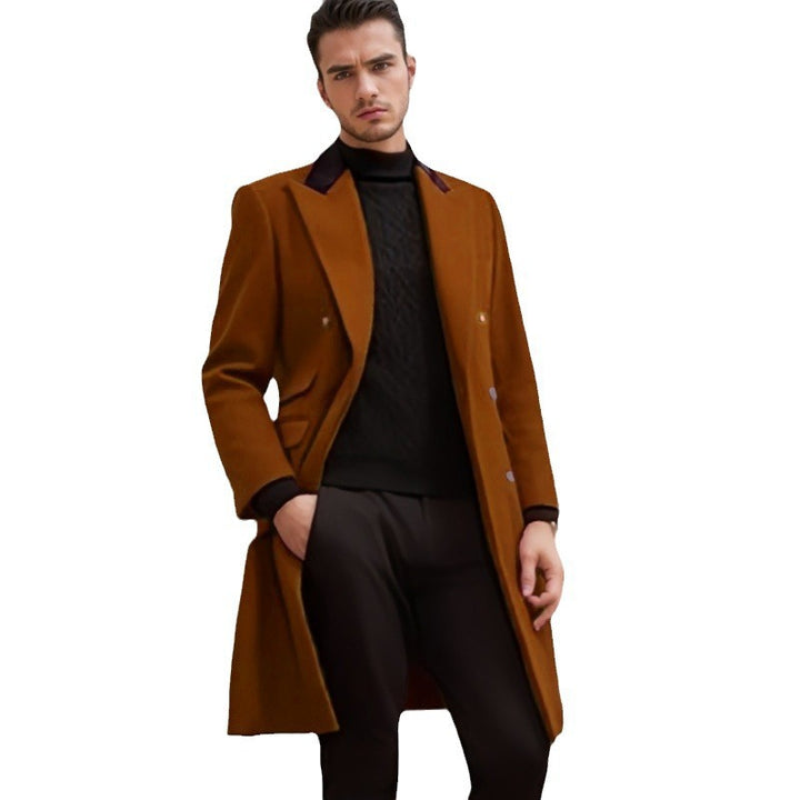 Herren Eleganter, taillierter Wollmantel Echoarchiv