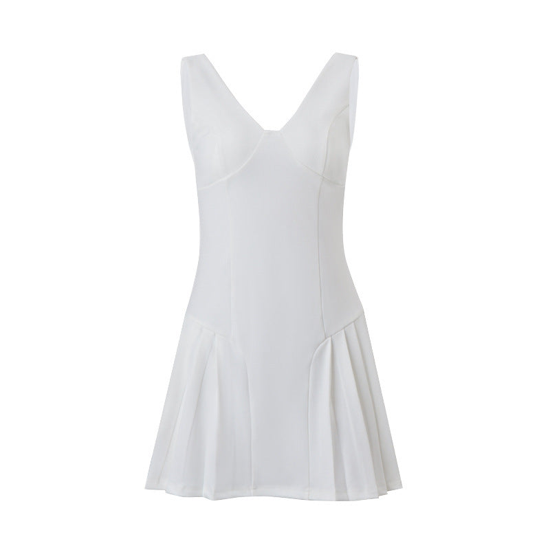 Damen Designer-Playdress mit fließendem Rock und V-Ausschnitt Echo Archiv