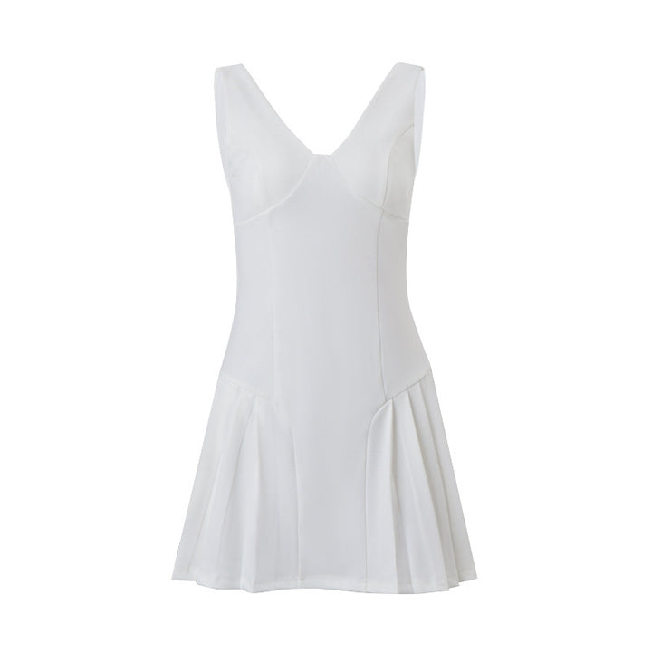 Damen Designer-Playdress mit fließendem Rock und V-Ausschnitt Echo Archiv