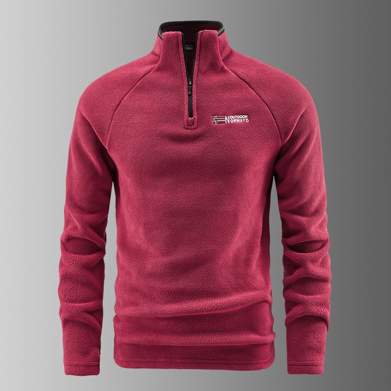 Herren Fleece-Halbzip-Pullover mit stehendem Kragen und atmungsaktivem Thermofleece Echoarchiv