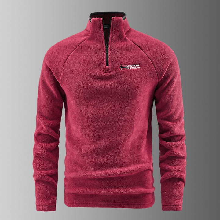 Herren Fleece-Halbzip-Pullover mit stehendem Kragen und atmungsaktivem Thermofleece Echoarchiv